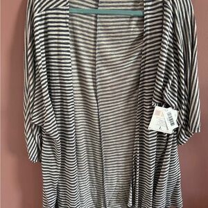 Striped Open Front Cardigan- Large